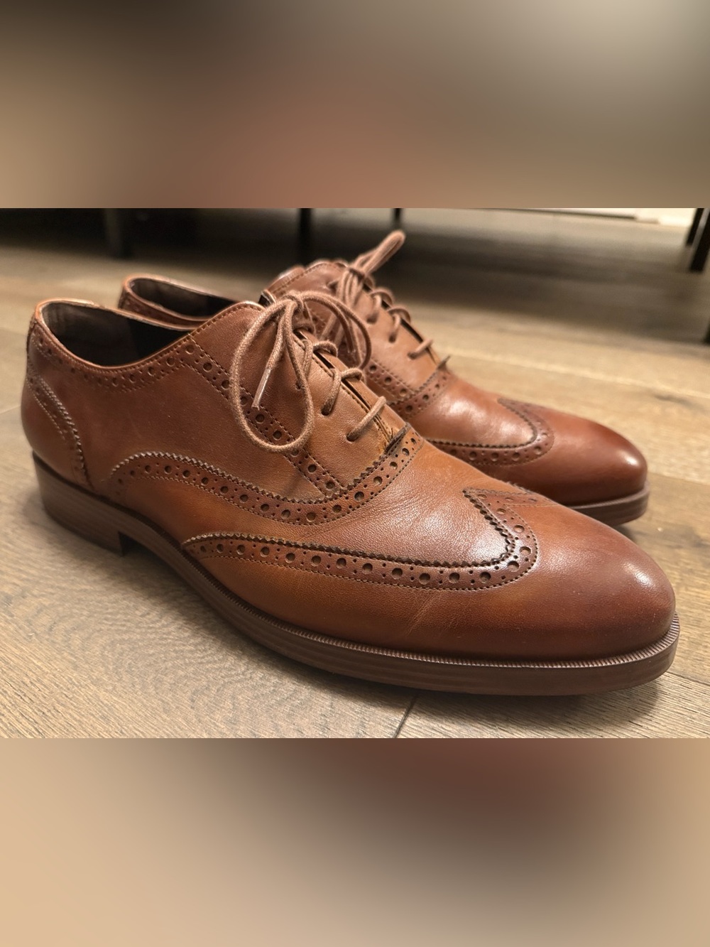 Cole Haan Men's Brown Leather Wingtip Oxford Like New